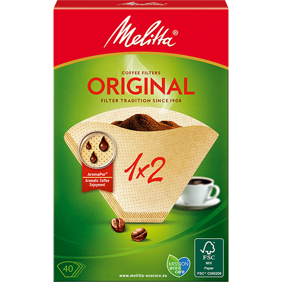 Melitta® Original, 1x2®, braun, 40 St.